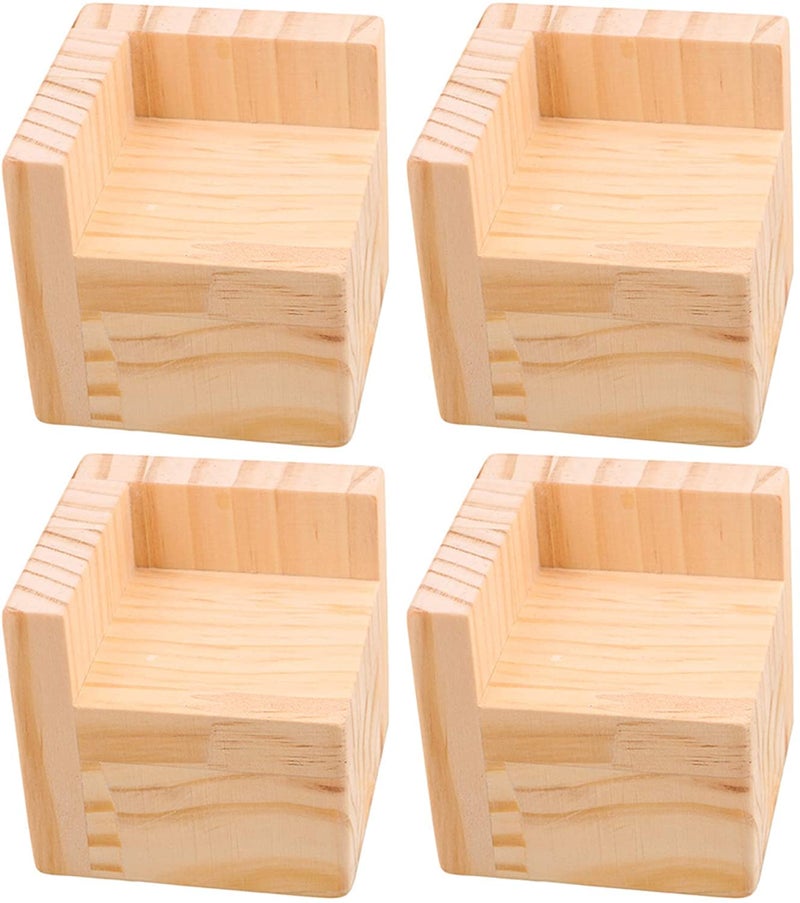 Metany Set of 4 Bed Risers Furniture Square Risers 2 Inches Height Heavy Duty Unfinished Solid Wood Furniture Legs Bed Lifts Furniture Legs for Sofa Couch Chair Table Legs,Helps You Storage Under The Bed - Image 1